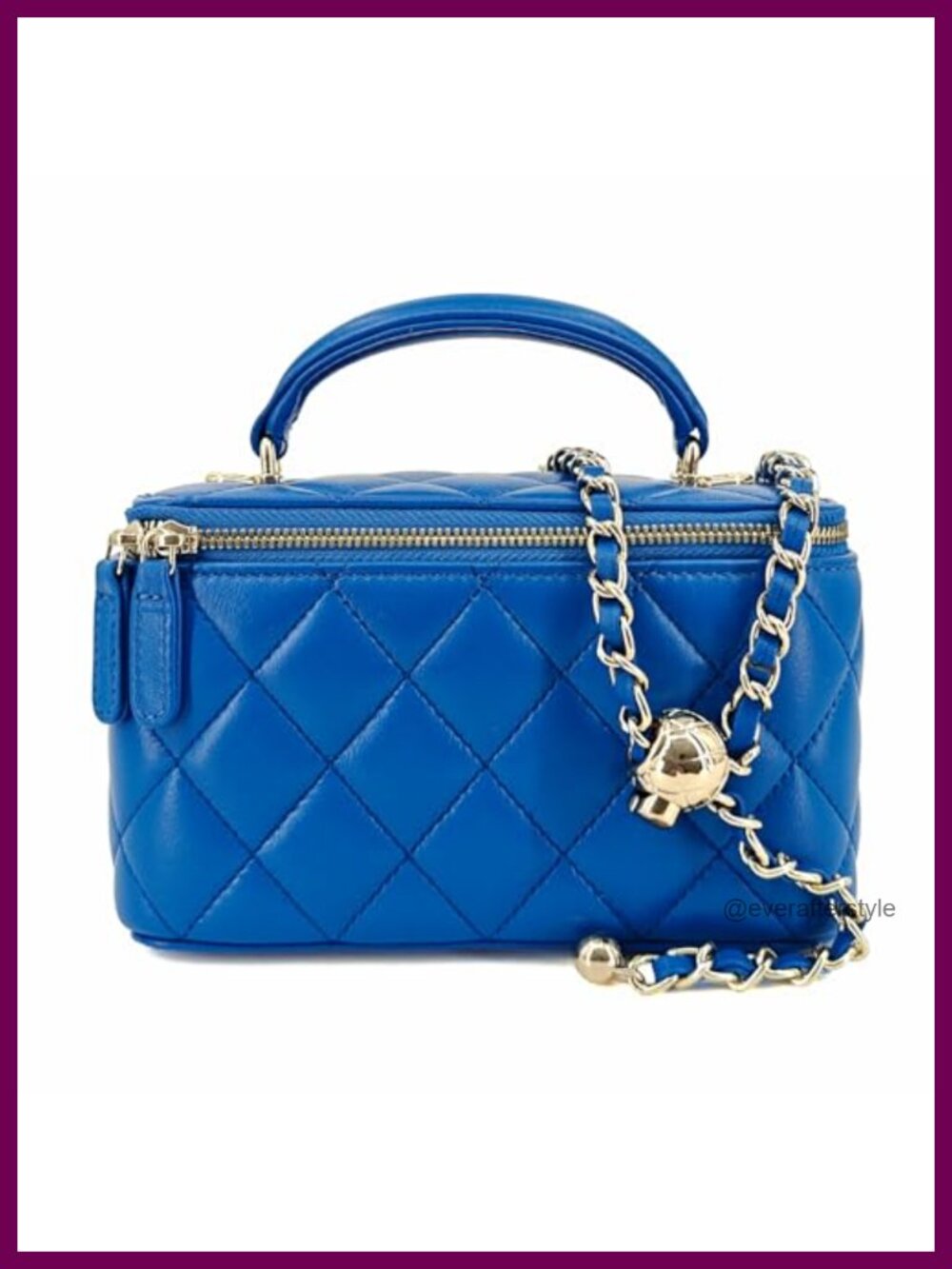 Quilted Lambskin Vanity Purse Mini Crossbody Bag with Chain Strap